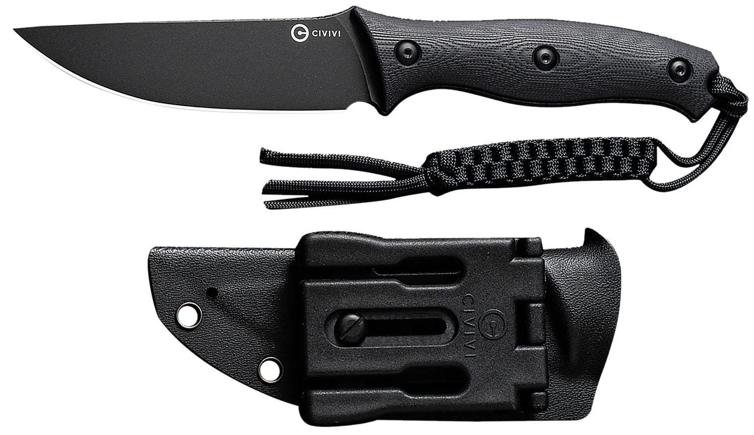 Civivi Knives C23041-1 Stormridge 3.92" Fixed Straight Back Plain Black Stonewashed Nitro-V Steel Blade, Black Textured G10 Handle