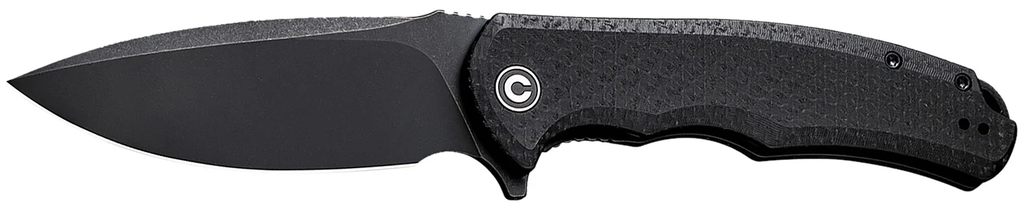 Civivi Knives C803G Praxis 3.75" Folding Plain Black Stonewashed 9Cr18MoV SS Blade, Black Textured Micarta Handle