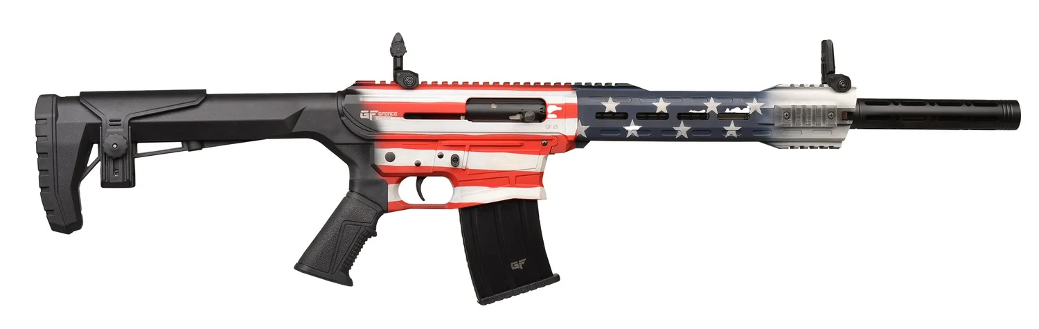 Gforce Arms GF2512USA GF25 USA 12 Gauge Semi-Auto 3" 5+1 20" Flat Dark Earth Cerakote Threaded Barrel, USA Receiver, Black Adjustable Synthetic Stock w/Black Rubber Grip