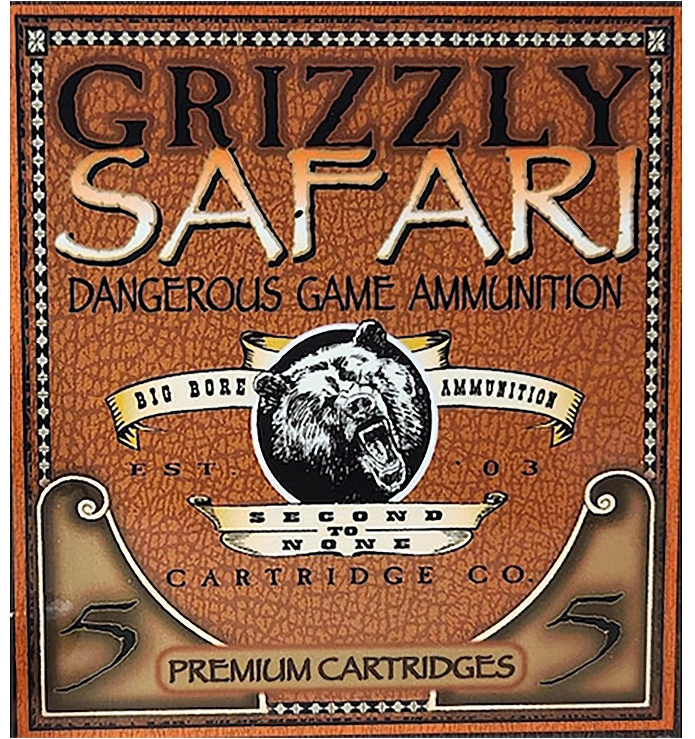 Grizzly Ammo GC45RG5 450Rigby 500gr Solid Brass 5 Per Box/10 Case