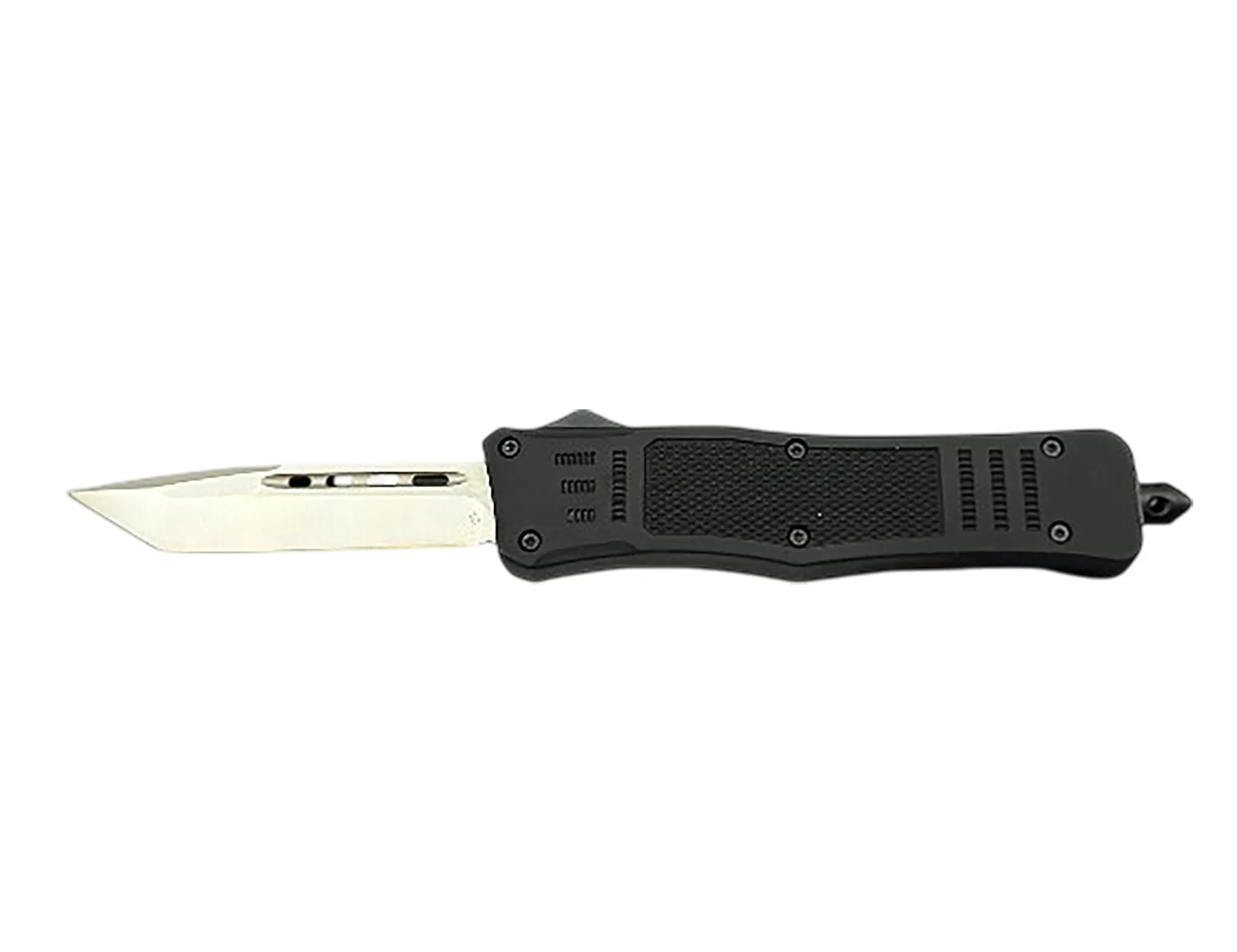 Steel River Knives MT616BULD2T MT616 Ultralight Mini 2.75" OTF Tanto Plain Polished D2 Steel Blade, 4.25" Black Aluminum Handle