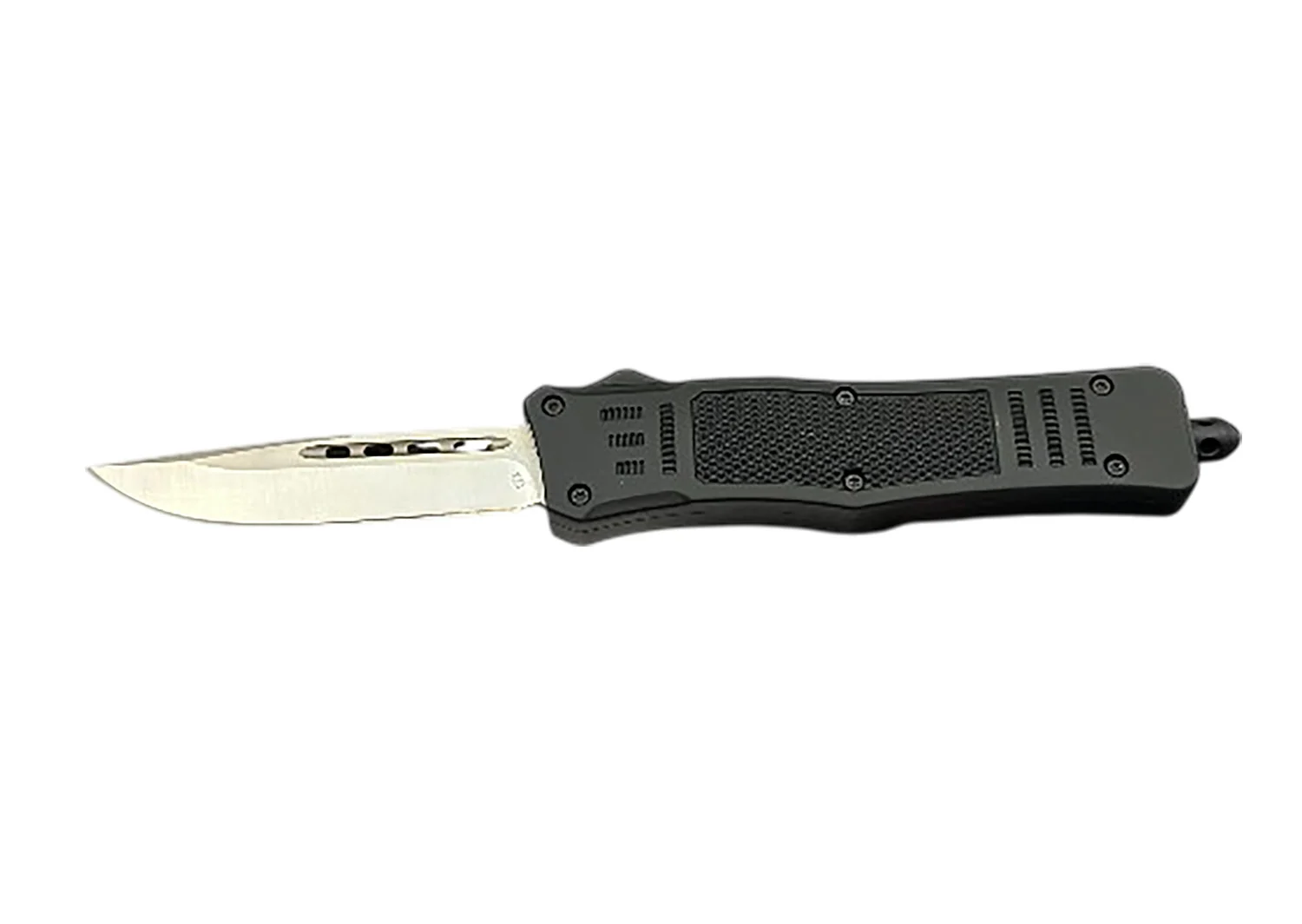 Steel River Knives MT616BULD2DP MT616 Ultralight Mini 2.75" OTF Drop Point Plain Polished D2 Steel Blade, 4.25" Black Aluminum Handle