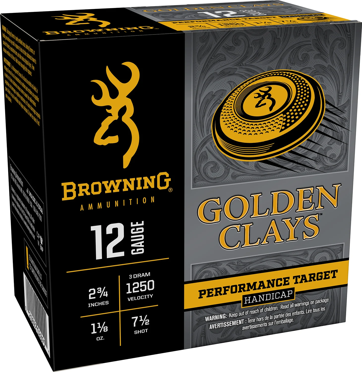 Browning Ammo BGC12HA7 Golden Clays 12Gauge 2.75" 1 1/8oz 7.5Shot 25 Per Box/10 Case