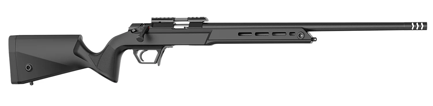 Retay USA ASD22-BLK-16 Asend Sporter 22 LR 10+1 16" Black Heavy Barrel, Black Chrome Receiver w/Picatinny Rail, Black Fixed Synthetic Stock