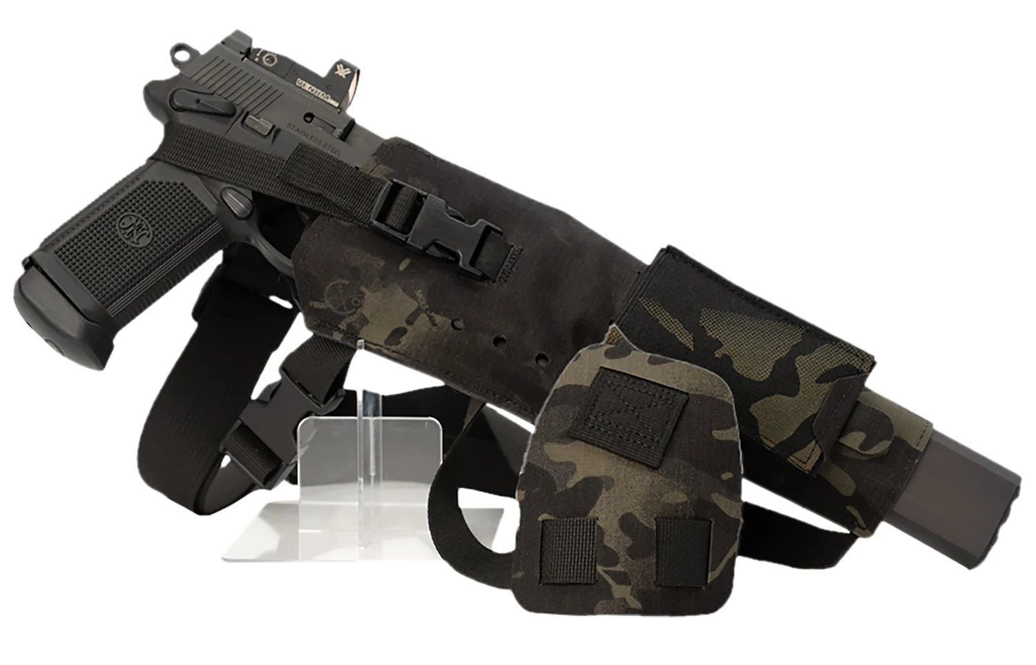 Cole-tac VWX109 Varmint Wrangler XL Pistol Holder Chest MultiCam Black Right Hand