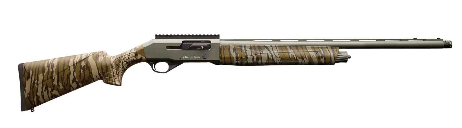 Charles Daly 930419 601 Field Full Size 20 Gauge Semi-Auto 3" 4+1 26" OD Green Cerakote Vent Rib Barrel & Aluminum Receiver, Fixed Mossy Oak Bottomland Synthetic Stock