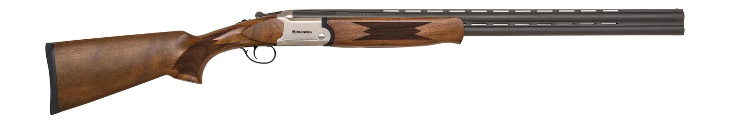 Mossberg 75490 Silver Reserve 16 Gauge Break Open 2.75" 2rd 28" Matte Blued Over/Under Vent Rib Barrel, Satin Silver w/Engraved Logo Receiver, Fixed Satin Black Walnut Stock