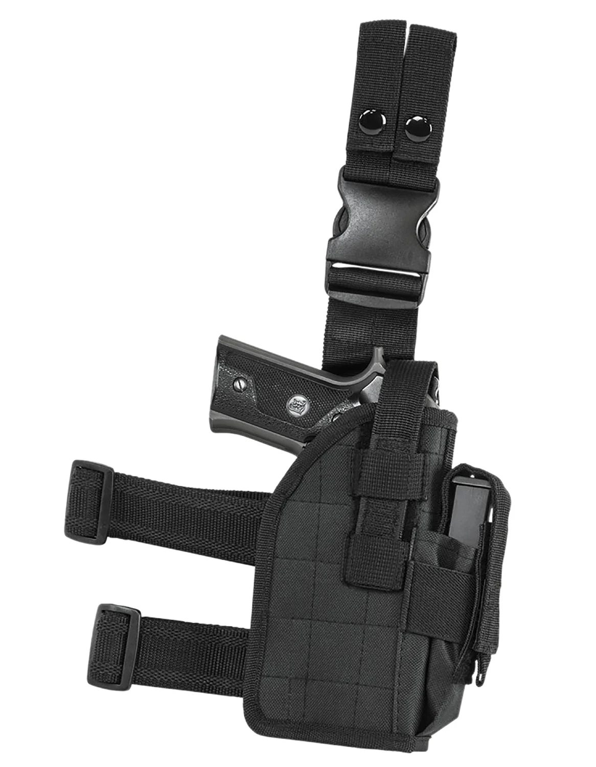 NcStar CVDLHOL2954B Drop Leg Leg Black PVC Fabric Leg Fits Full Size Semi-Auto Fits Compact Semi-Auto Right Hand