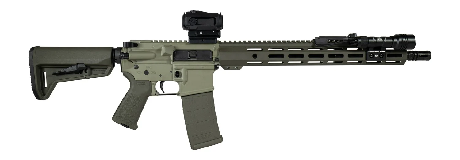Shark Coast Tactical SCC04137GKNL Grassy Knoll Bundle 5.56 NATO 30+1 16" Black Melonite Threaded Barrel, 2-Tone Green Cerakote Aluminum Receiver w/Picatinny Rail, M-LOK Handguard, Magpul MOE SL OD Gre