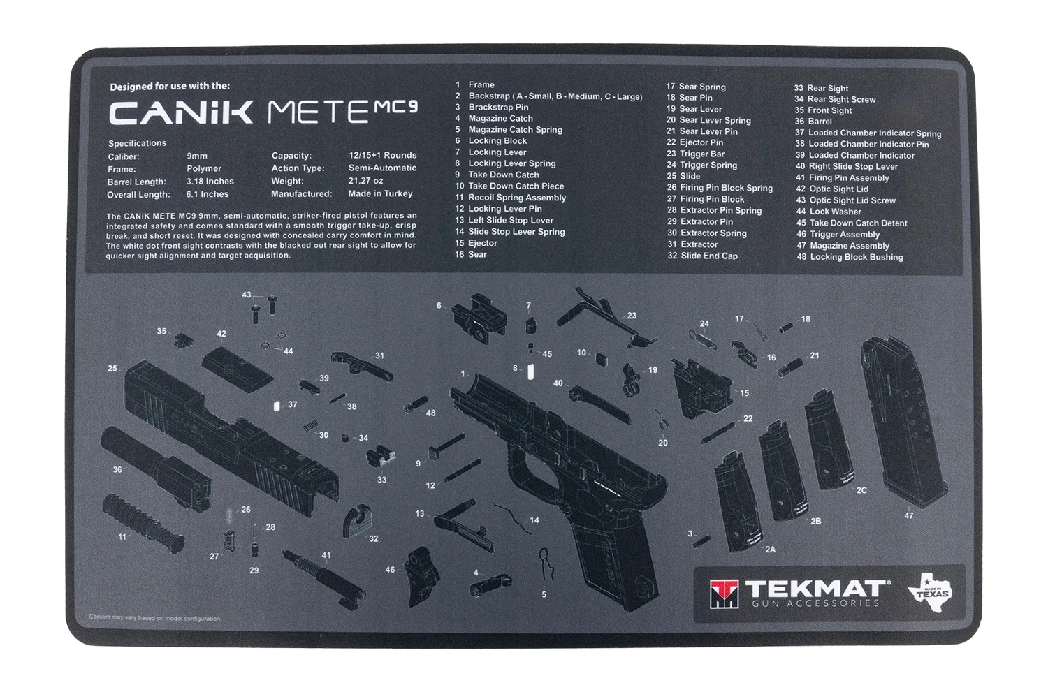 TEKMAT TEK-R17-CANIK-MC9 17X11 CANIK MC9