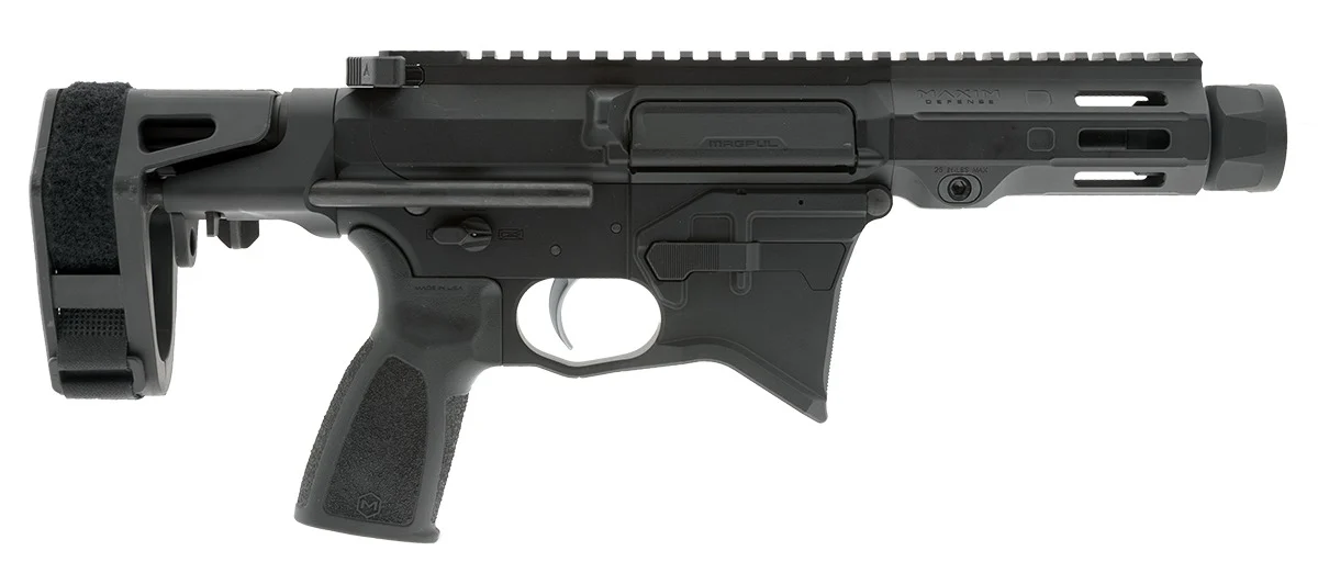 Maxim Defense MD9 K SCW 9mm Luger 4.50" Black Nitride Threaded Barrel, Arid Brown Anodized Aluminum Receiver w/Picatinny Rail, Arid Black Maxim SCW Pistol Brace, Arid Brown Polymer Grip