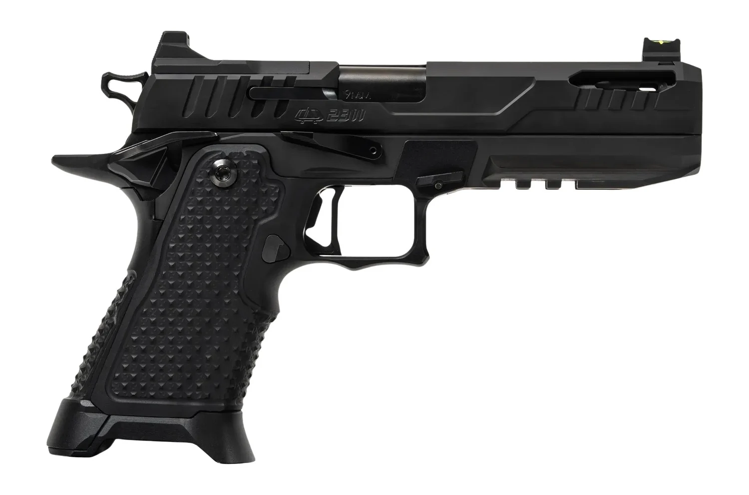 Oa Defense 2311 Pro Elite Full Size 9mm Luger 21+1 5" Ported Barrel, Black DLC Steel Optic Ready/Serrated Slide, Black Aluminum Frame w/Picatinny Rail, Black Aluminum Grip, Ambidextrous