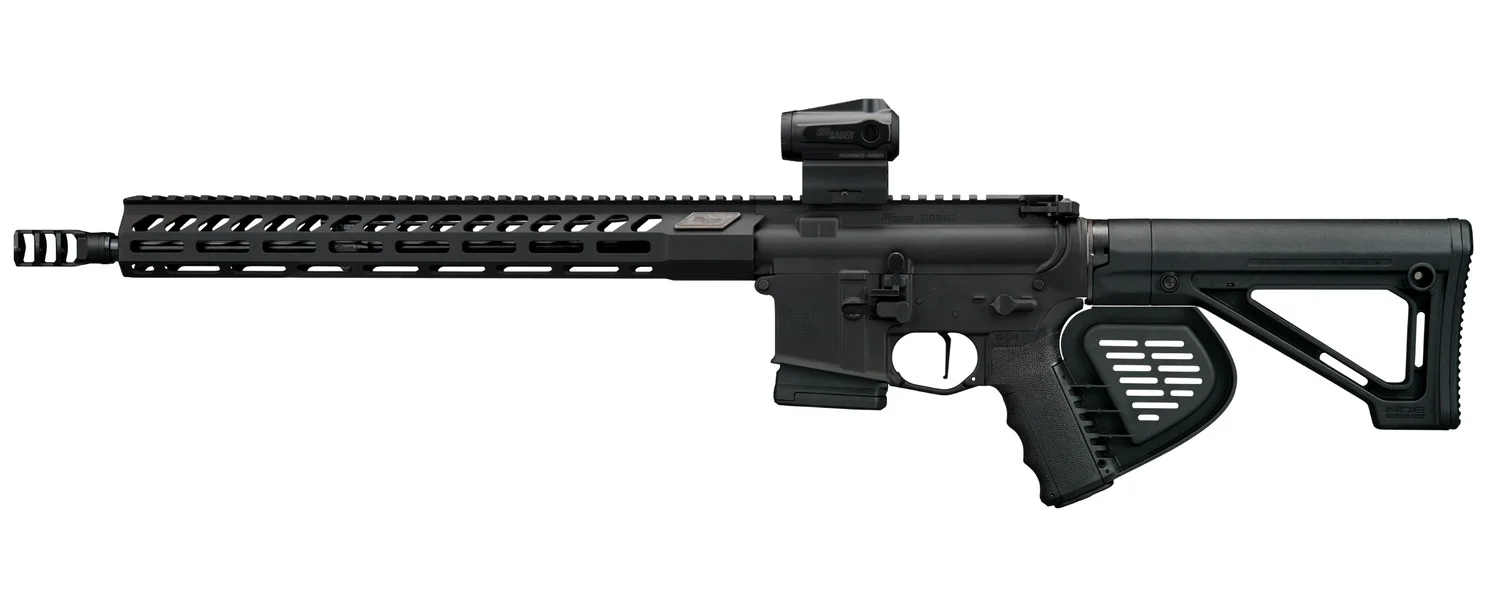 Sig Sauer RM400556N16BFORGECA M400 Forge *CA Compliant 5.56 NATO 10+1 16" Black Anodized Alloy Receiver w/Picatinny Rail, M-LOK Handguard, Magpul MOE Black Polymer Stock, Shark Fin Grip, Sig ROMEO MSR