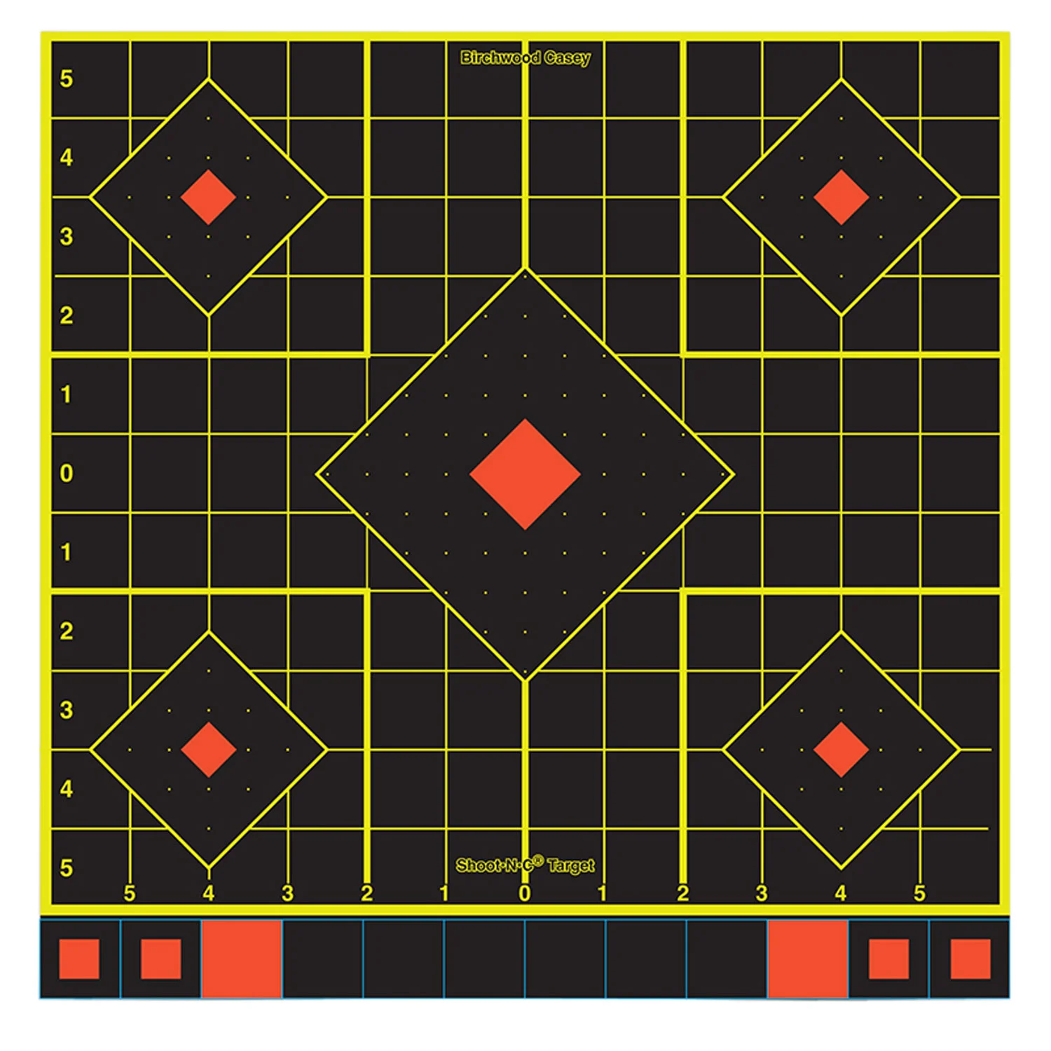 Birchwood Casey 34214 Shoot-N-C Reactive Target Self-Adhesive Paper Multi Color 12" 5-Diamond 12 Pack