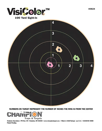 Champion Targets 45824 VisiColor Bullseye Paper Hanging Pistol/Rifle 8.50" x 11" Multi-Color Includes Pasters 10 Pack