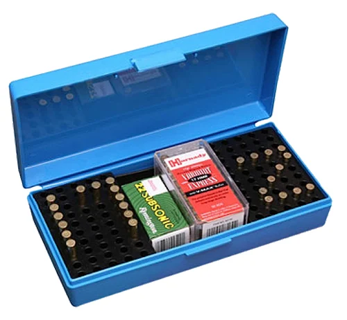 MTM Case-Gard SB20020 SB-200 Multi-Caliber Rimfire Rifles Blue Polypropylene 100-250rd