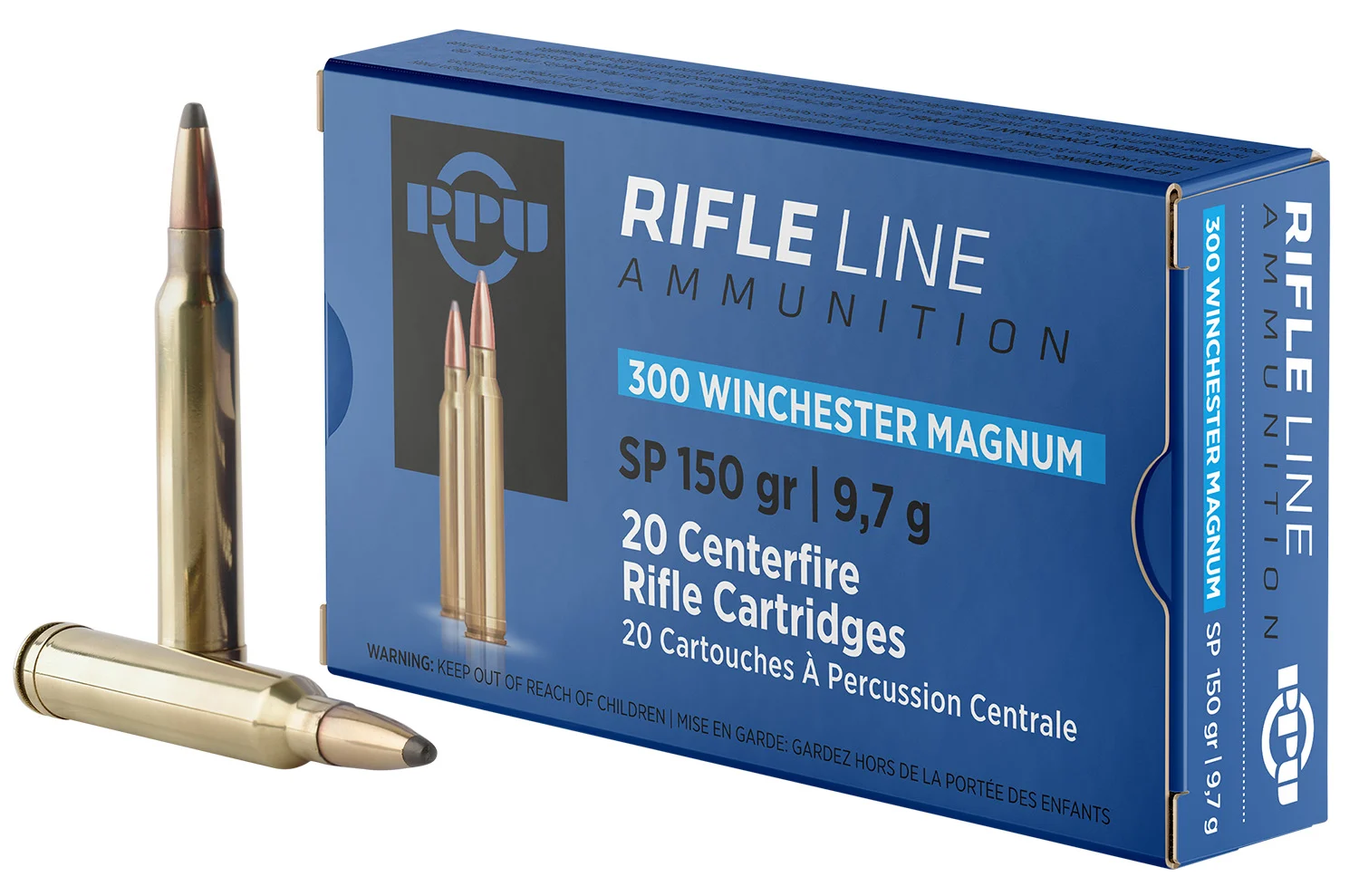 PPU PP3001 Standard Rifle 300WinMag 150gr Soft Point 20 Per Box/10 Case