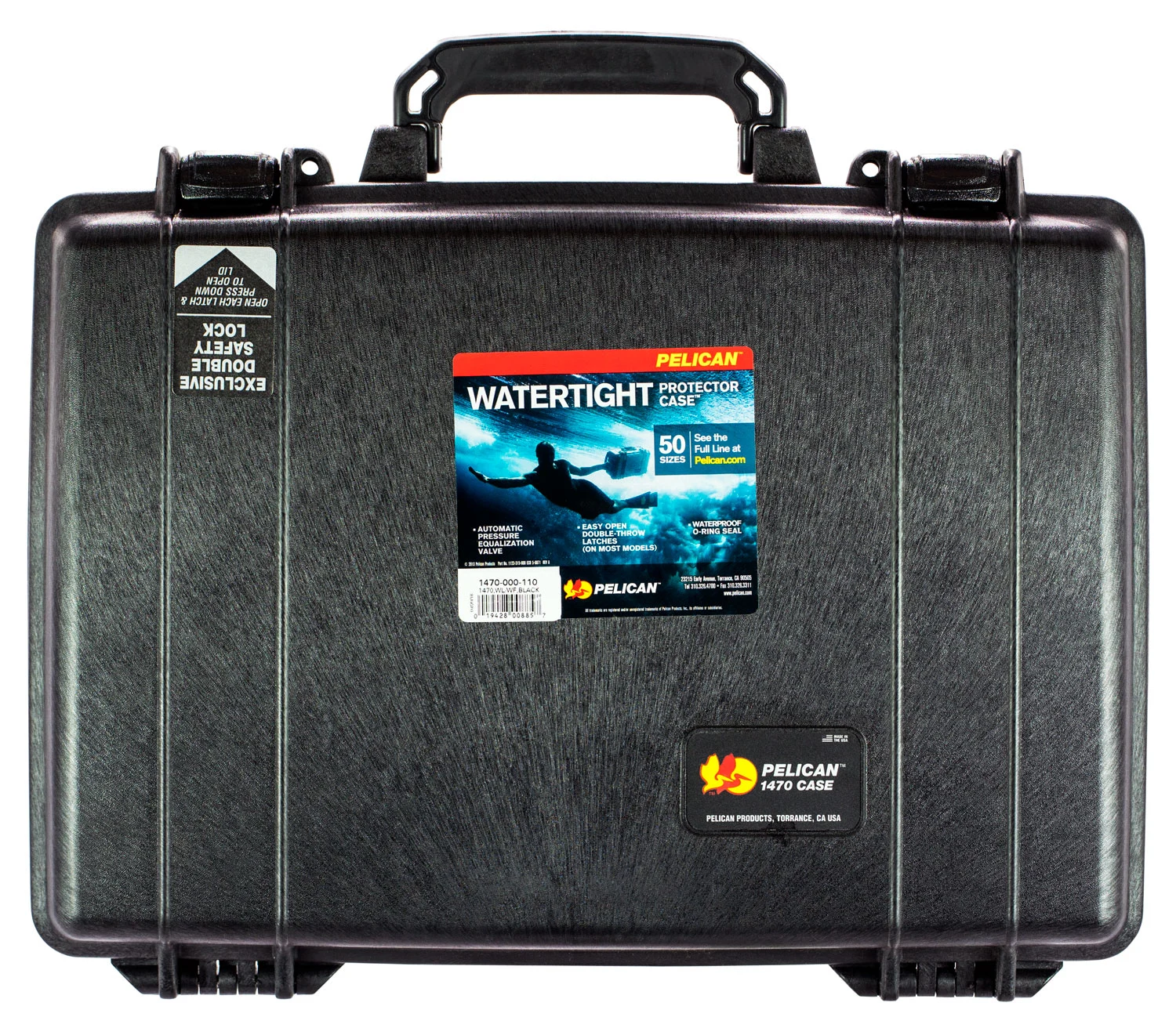 Pelican 1470000110 Protector Laptop Case Black 16" Interior Polymer