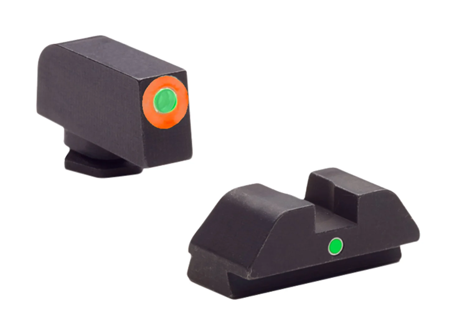 AmeriGlo GL205 i-Dot Sight Set for Glock Green Tritium Orange Outline Front Sight-Green Tritium Rear Sight