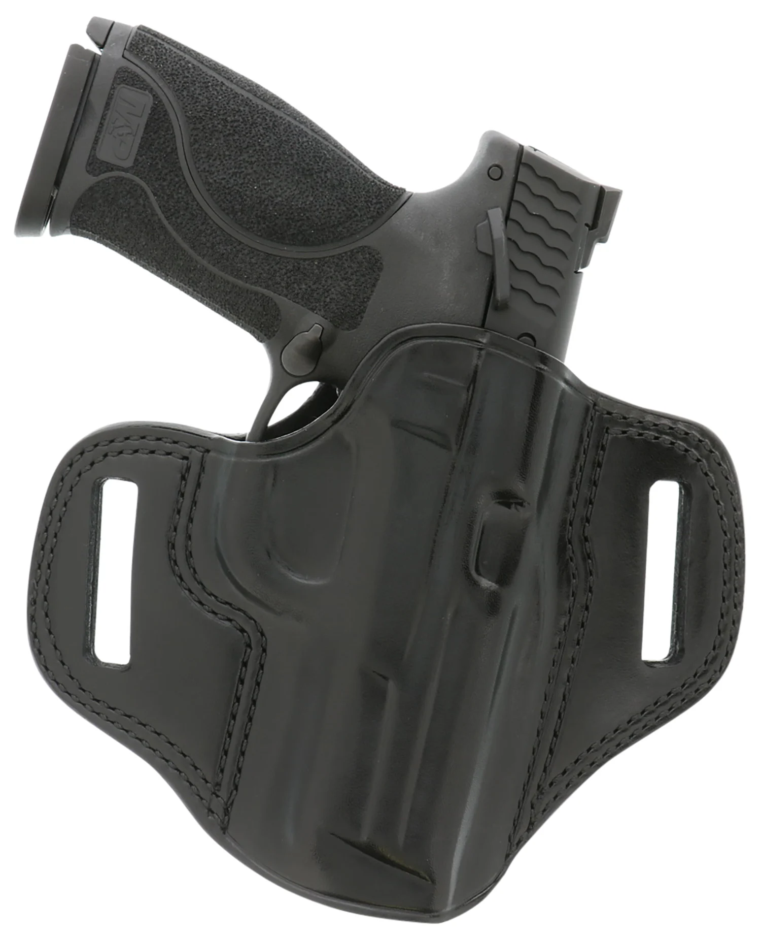 Galco CM224B Combat Master OWB Black Leather Belt Slide Compatible w/Ruger Security-9/Glock 17/Glock 22 Gen2-5 Belt 1.75" Wide Right Hand