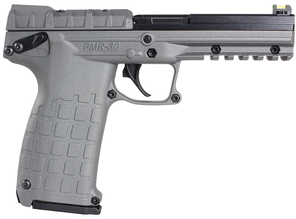 Kel-Tec PMR30TACGY PMR30 22 WMR 30+1 4.30" Fluted Steel Barrel, Black/Gray Serrated Slide, Gray Polymer Frame w/Picatinny Accessory Rail, Gray Textured Polymer Grip