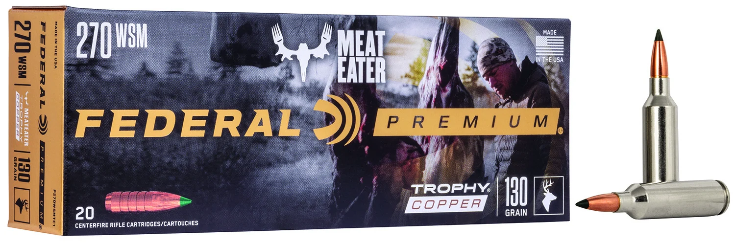 Federal P270WSMTC1 Premium 270WSM 130gr Trophy Copper 20 Per Box/10 Case