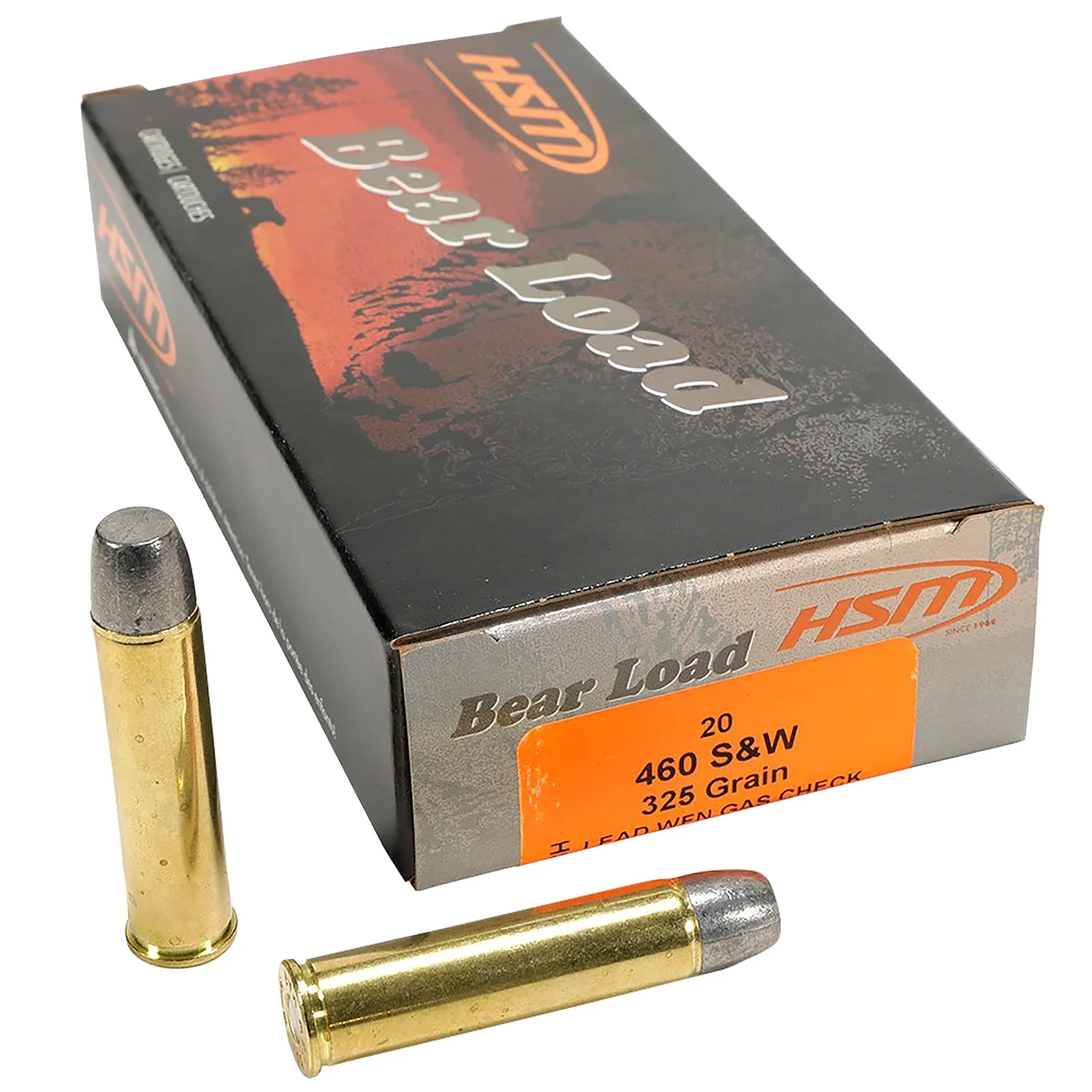 HSM 460SW4N Bear Load 460 S&W Mag 325 gr Wide Flat Nose 20 Per Box/ 25 Case