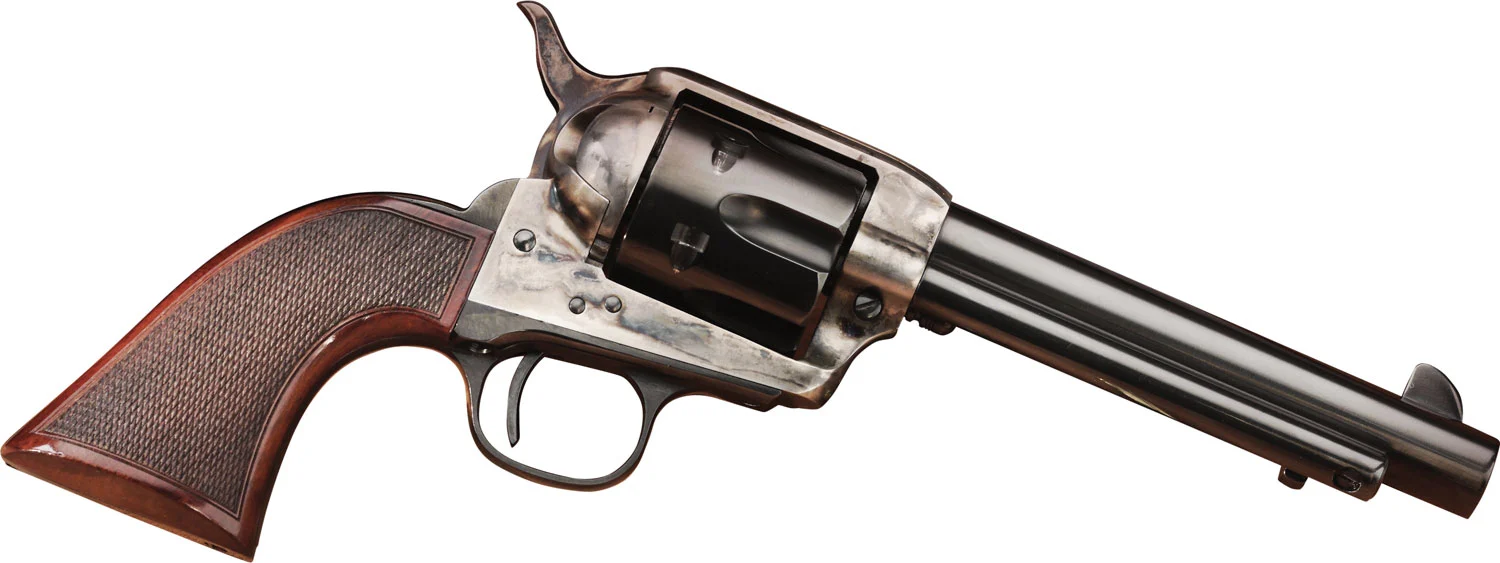 Taylors & Company 556205DE Short Stroke Smoke Wagon 357 Mag 6rd 5.50" Blued Cylinder & Barrel Color Case Hardened Steel Frame Checkered Walnut Navy Size Grip (Taylor Tuned)
