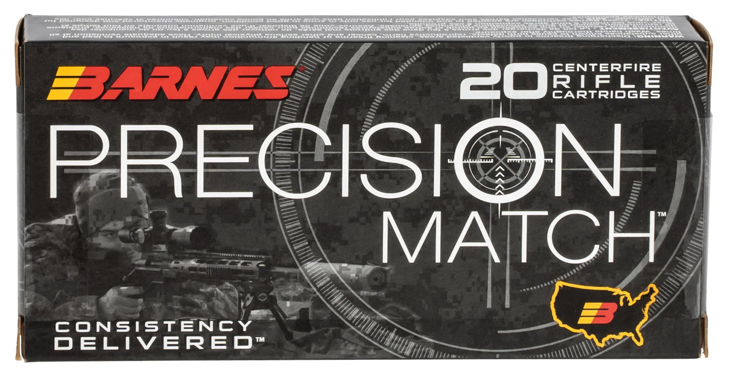 Barnes Bullets 30848 Precision Match 5.56x45mmNATO 85gr Open Tip Match Boat Tail 20 Per Box/10 Case