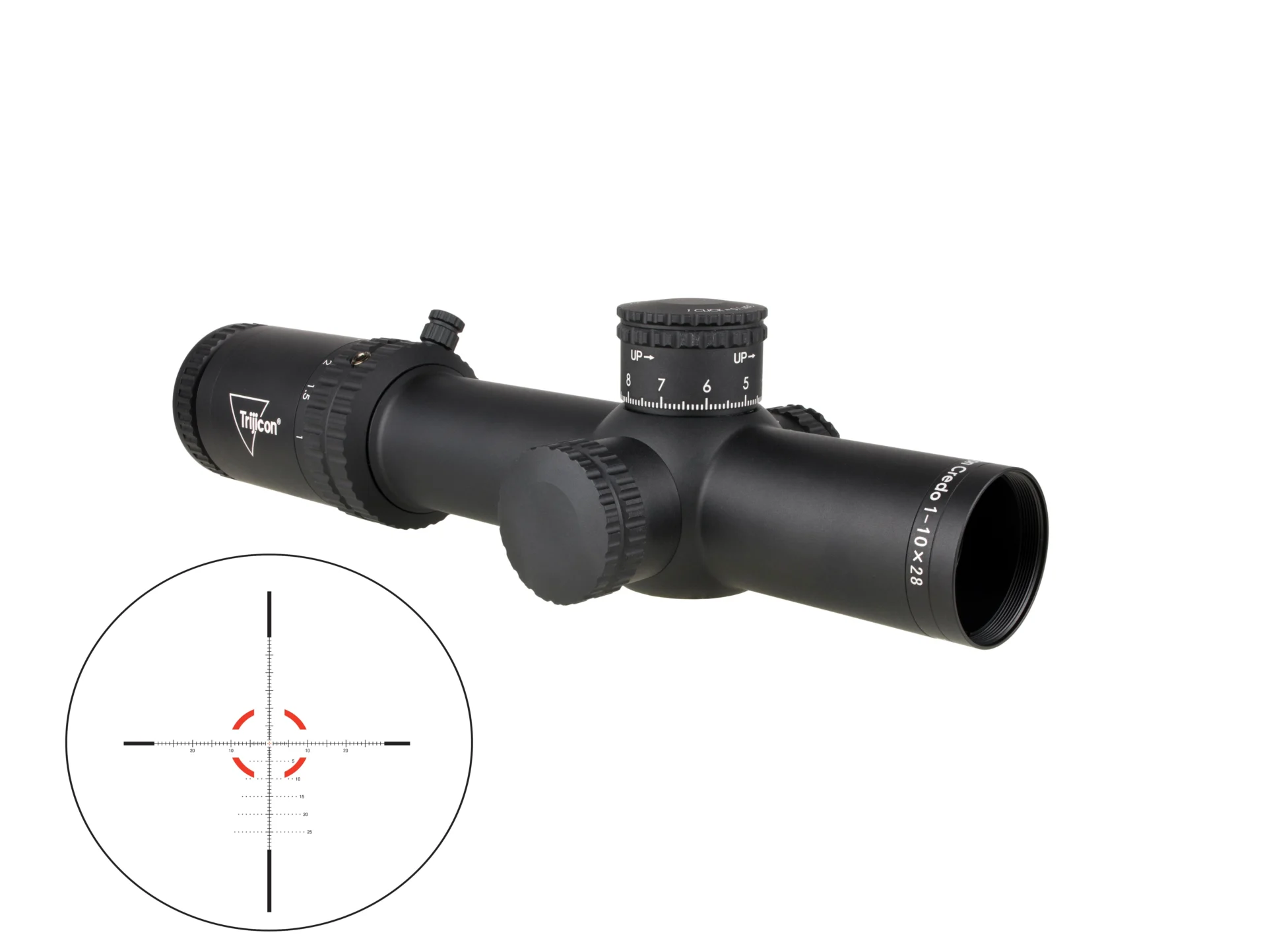 TRIJICON CREDO 1-10X28 BLK MRAD FFP ILL